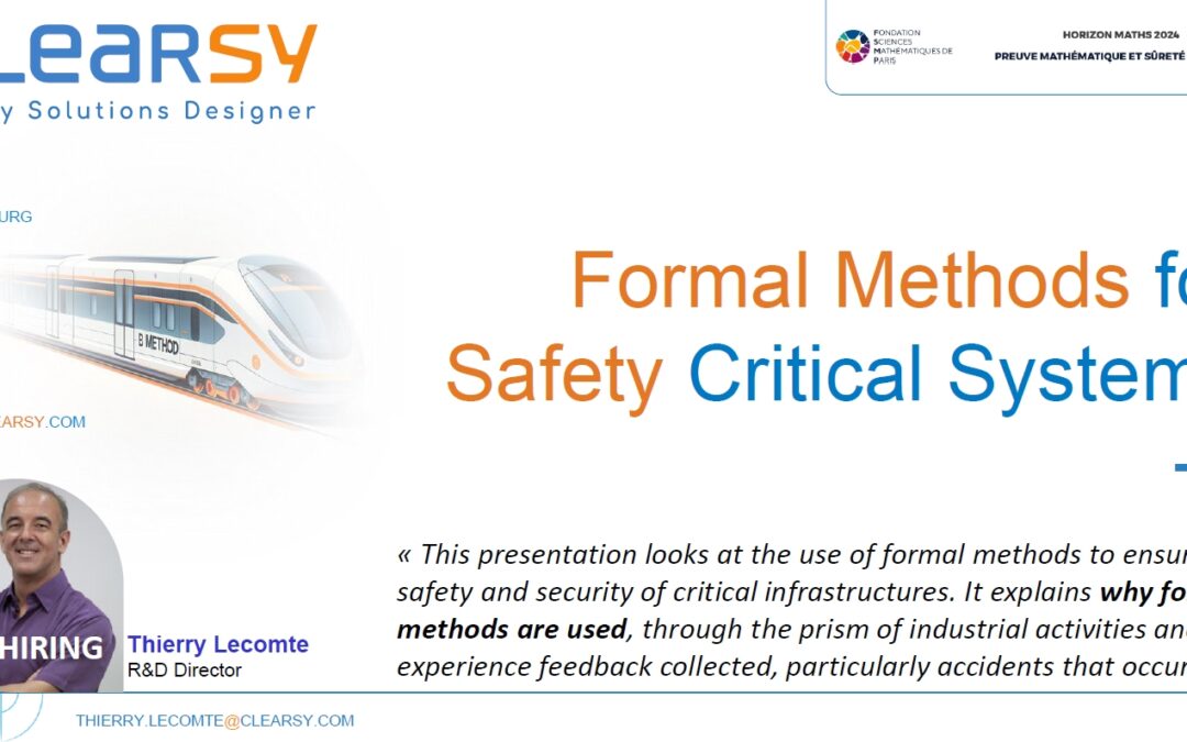 Journée « preuve mathématique et sûreté logicielle